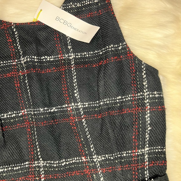 NWT BCBGeneration | Plaid Peplum Style Sweater Top Medium - Picture 5 of 11